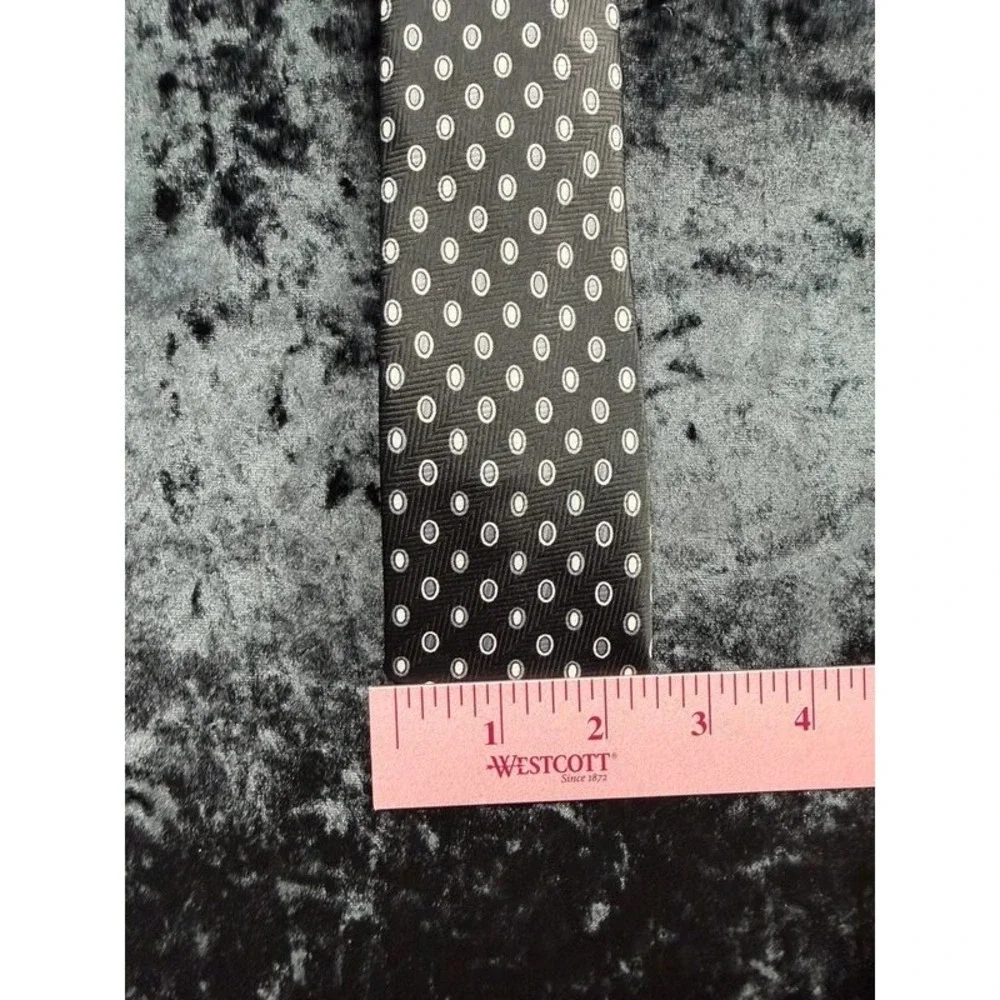Boys Clip-On Tie Black Blue Silver Polka Dot 13